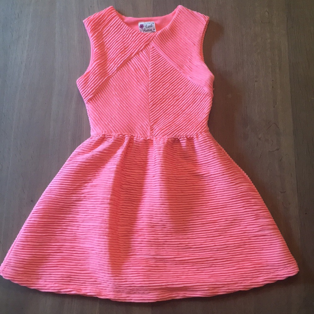 Little Pretties Neon Pink Ruffled Dress